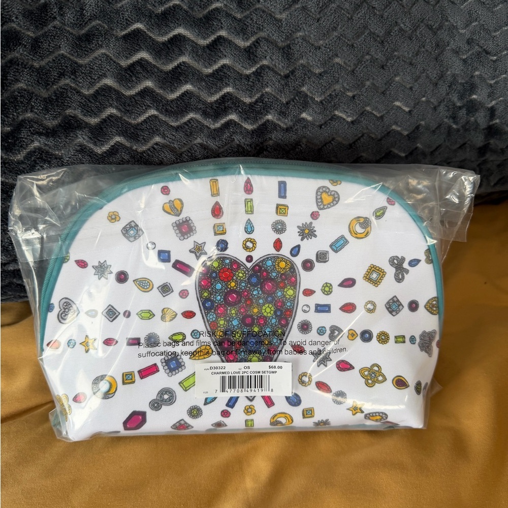 Brighton Multicolor Heart 2 pc Cosmetic Bag